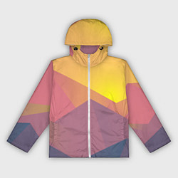 Ветровка с капюшоном женская Рассвет в горах искусства, цвет: 3D-белый