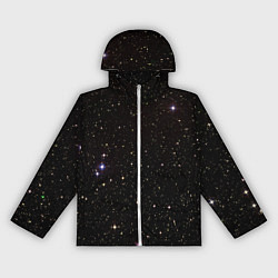 Ветровка с капюшоном женская Ночное звездное небо, цвет: 3D-белый