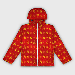 Ветровка с капюшоном женская Серп и Молот - СССР, цвет: 3D-белый