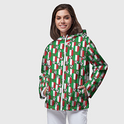 Ветровка с капюшоном женская Италия футбол, цвет: 3D-белый — фото 2