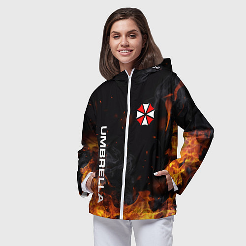 Женская ветровка Umbrella Corporation Огонь / 3D-Белый – фото 3