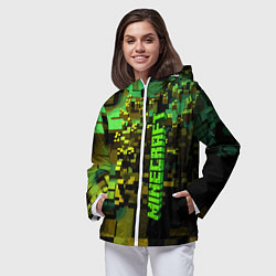 Ветровка с капюшоном женская Minecraft, pattern 2022, цвет: 3D-белый — фото 2