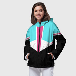 Ветровка с капюшоном женская Ретро 90-х, цвет: 3D-черный — фото 2