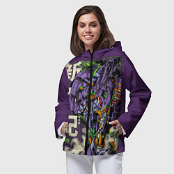 Ветровка с капюшоном женская Evangelion Eva-01, цвет: 3D-черный — фото 2