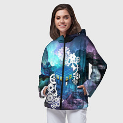 Ветровка с капюшоном женская Доктор Кто Машина Таргис, цвет: 3D-черный — фото 2
