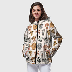 Ветровка с капюшоном женская Милые дикие животные, цвет: 3D-черный — фото 2