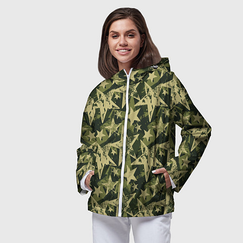 Женская ветровка Star camouflage / 3D-Белый – фото 3