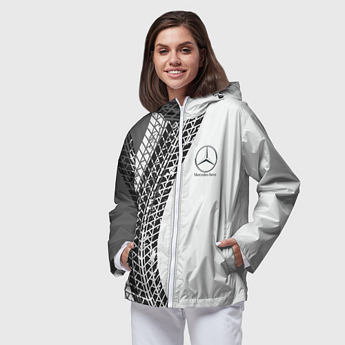 Женская ветровка Mercedes-Benz дрифт / 3D-Белый – фото 3