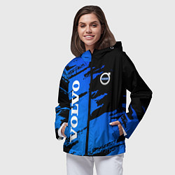 Ветровка с капюшоном женская Volvo - Градиент, цвет: 3D-черный — фото 2