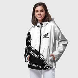 Ветровка с капюшоном женская Honda sport pattern, цвет: 3D-черный — фото 2