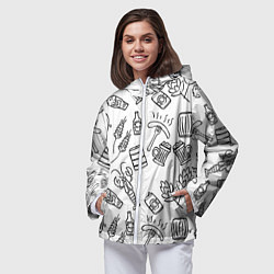Ветровка с капюшоном женская Для любителя бани, цвет: 3D-белый — фото 2