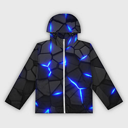 Ветровка с капюшоном женская КИБЕРПАНК БРОНЯ: СИНЯЯ СТАЛЬ, цвет: 3D-белый