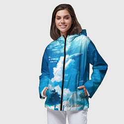 Ветровка с капюшоном женская Let your dreams come true, цвет: 3D-черный — фото 2