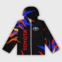 Ветровка с капюшоном женская Toyota Разноцветный огонь, цвет: 3D-белый