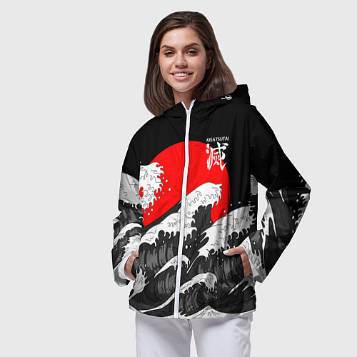 Женская ветровка Kisatsutai - Корпус бойни демонов / 3D-Белый – фото 3