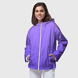 Ветровка с капюшоном женская Красивый фиолетовый светлый градиент, цвет: 3D-белый — фото 2