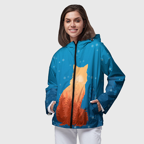 Женская ветровка Лисица 3D / 3D-Черный – фото 3