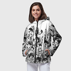 Ветровка с капюшоном женская АХЕГАО - AHEGAO ПОДТЕКИ, цвет: 3D-черный — фото 2