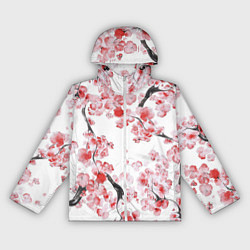 Ветровка с капюшоном женская Ранняя сакура, цвет: 3D-белый