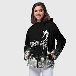 Ветровка с капюшоном женская Ghostemane Mercury Trash Gang Гостмейн Призрак гра, цвет: 3D-черный — фото 2