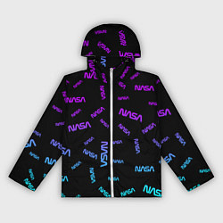 Ветровка с капюшоном женская NASA NEON PATTERN, цвет: 3D-белый