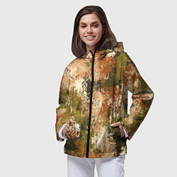 Ветровка с капюшоном женская Камуфляж Василиск Степь, цвет: 3D-черный — фото 2