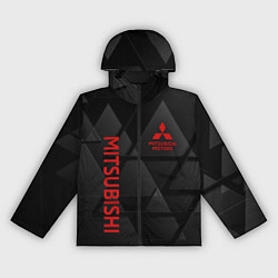 Ветровка с капюшоном женская Mitsubishi Геометрия треугольники, цвет: 3D-черный