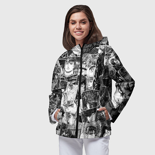 Женская ветровка Berserk pattern / 3D-Черный – фото 3