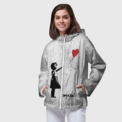 Ветровка с капюшоном женская Бэнкси Всегда есть надежда There is Always Hope Ba, цвет: 3D-белый — фото 2