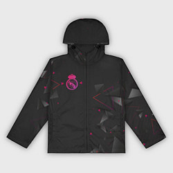 Ветровка с капюшоном женская Реал Мадрид форма абстрактная, цвет: 3D-черный