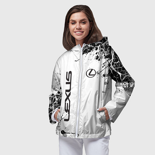 Женская ветровка Lexus texture Трещины / 3D-Белый – фото 3