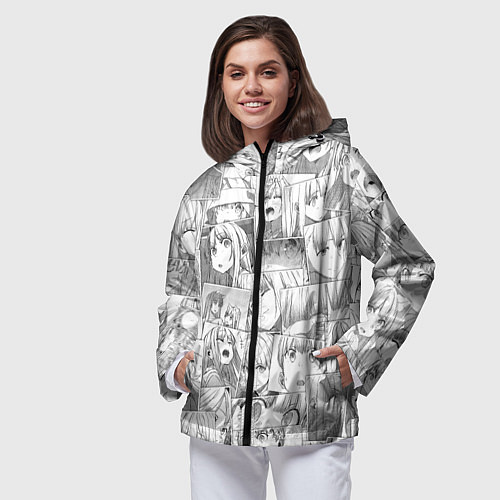 Женская ветровка Волчица и пряности pattern / 3D-Черный – фото 3