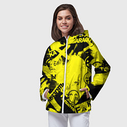 Ветровка с капюшоном женская Черно-желтый беспредел, цвет: 3D-белый — фото 2