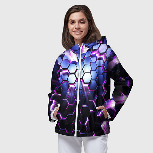 Женская ветровка Соты - 3d / 3D-Белый – фото 3