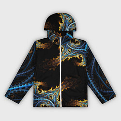 Ветровка с капюшоном женская Огненные фракталы 3d, цвет: 3D-белый