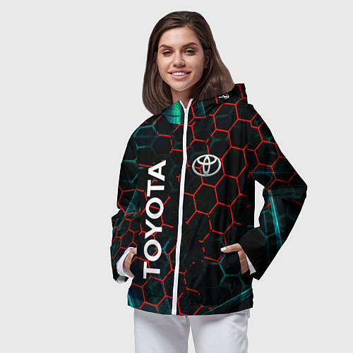 Женская ветровка Toyota соты / 3D-Белый – фото 3