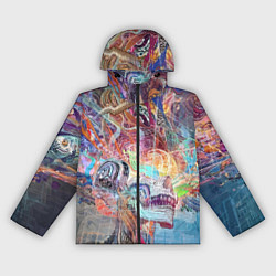 Ветровка с капюшоном женская Cyber skull Vanguard pattern, цвет: 3D-черный