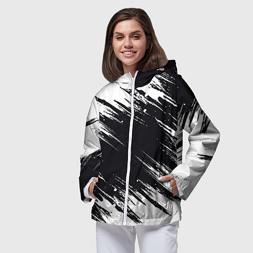 Женская ветровка БЕЛАЯ КРАСКА БРЫЗГИ / 3D-Белый – фото 3