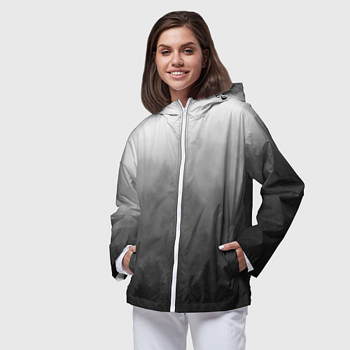 Женская ветровка Темный лес - туман / 3D-Белый – фото 3