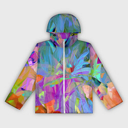 Ветровка с капюшоном женская Abstract color pattern Summer 2022, цвет: 3D-белый