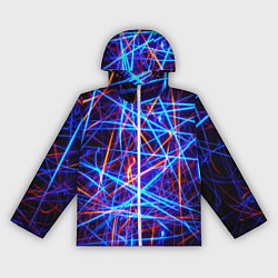 Ветровка с капюшоном женская Neon pattern Fashion 2055, цвет: 3D-белый