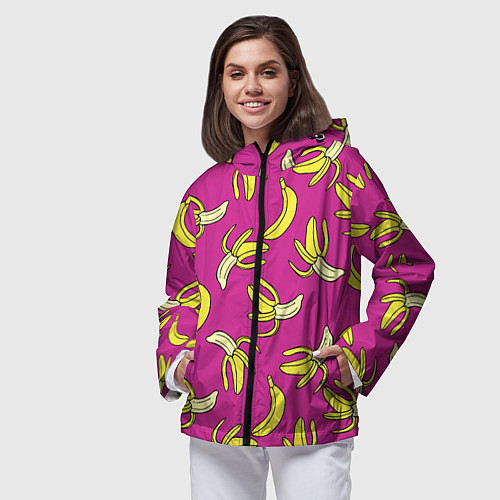 Женская ветровка Banana pattern Summer Color / 3D-Черный – фото 3