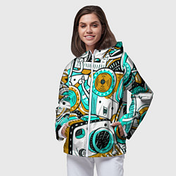 Ветровка с капюшоном женская ФОТОКАМЕРЫ НА ПОЗИТИВЕ, цвет: 3D-белый — фото 2