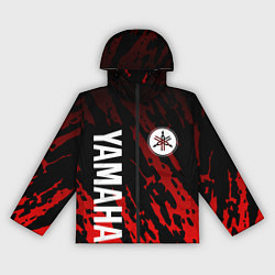 Ветровка с капюшоном женская Yamaha - Красные пятна, цвет: 3D-черный