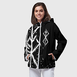 Ветровка с капюшоном женская КЛЕЙМО ЖЕРТВЫ - БЕРСЕРК, цвет: 3D-белый — фото 2