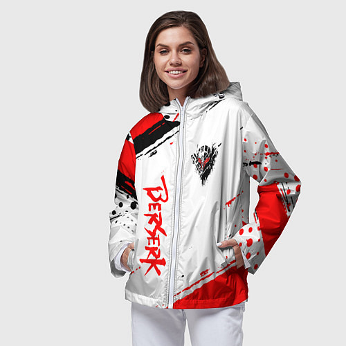 Женская ветровка Berserk ЧЁРНАЯ МАСКА / 3D-Белый – фото 3