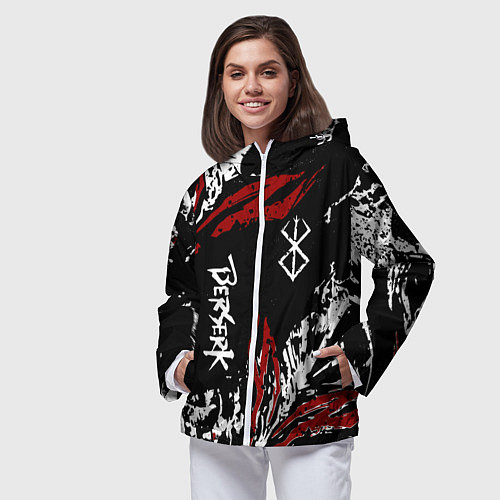 Женская ветровка BERSERK BLACK MASK - БЕРСЕРК ЧЁРНАЯ МАСКА / 3D-Белый – фото 3