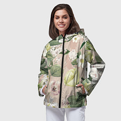 Ветровка с капюшоном женская Цветы Свадебный Букет, цвет: 3D-черный — фото 2