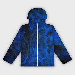 Ветровка с капюшоном женская Синий абстрактный дым, цвет: 3D-белый