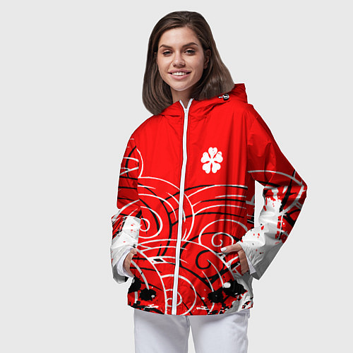 Женская ветровка Чёрный клевер black clover Краски / 3D-Белый – фото 3